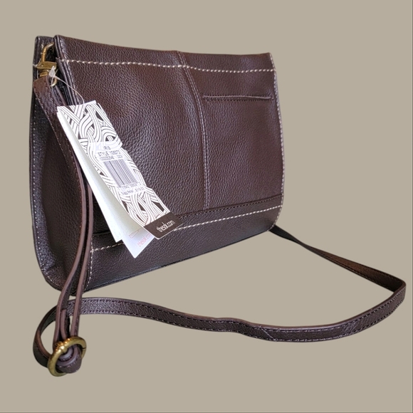 NWT The Sak Iris Demi Clutch Convertible Crossbody Shoulder Bag Brown Leather - Picture 10 of 14